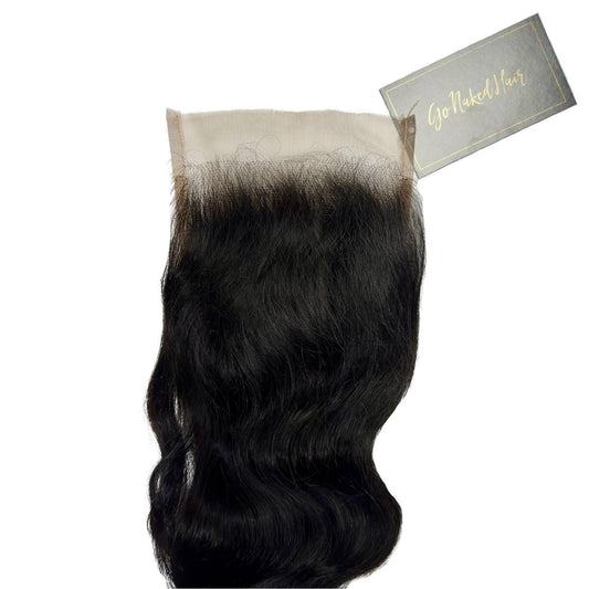 5X5 TRANSPARENT NDIAN WAVY CLOSURE