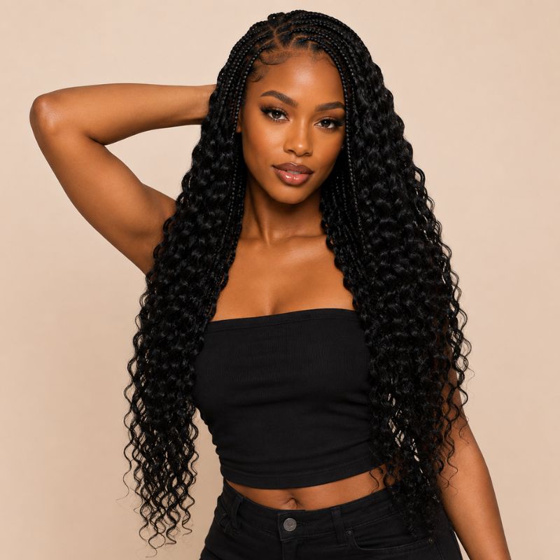 Deep Wave Feather Crochet Hair – 16"