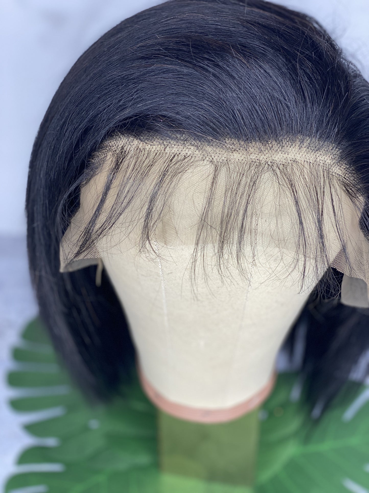 front view of frontal on bob wig