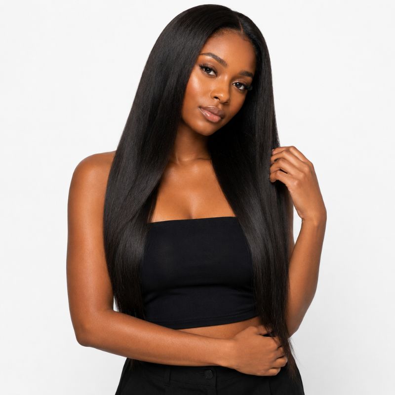 Seamless Clip-In Hair Extensions – 20" Off Black