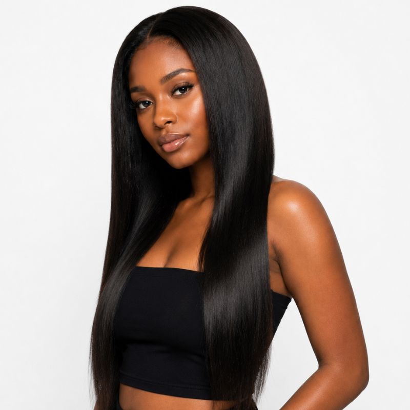 Seamless Clip-In Hair Extensions – 20" Off Black