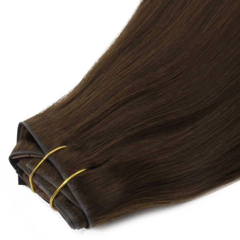 Invisible Clip-In Hair Extensions – 16" Dark Brown
