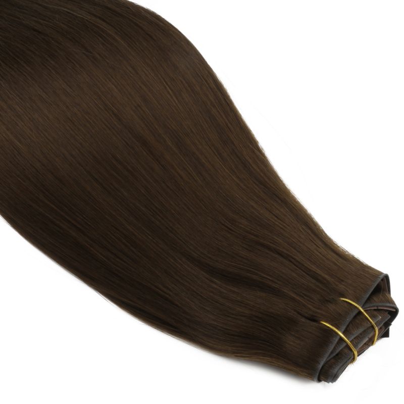 Invisible Clip-In Hair Extensions – 20" Dark Brown