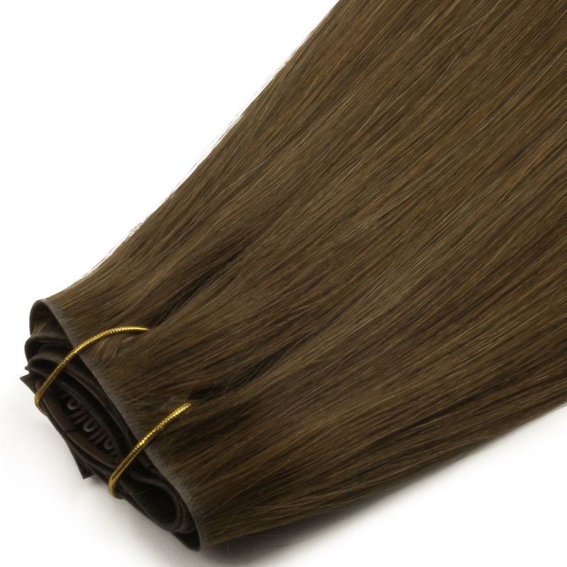 Invisible Clip-In Hair Extensions – 20" Chocolate Brown