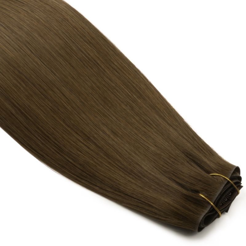 Invisible Clip-In Hair Extensions – 20" Chocolate Brown