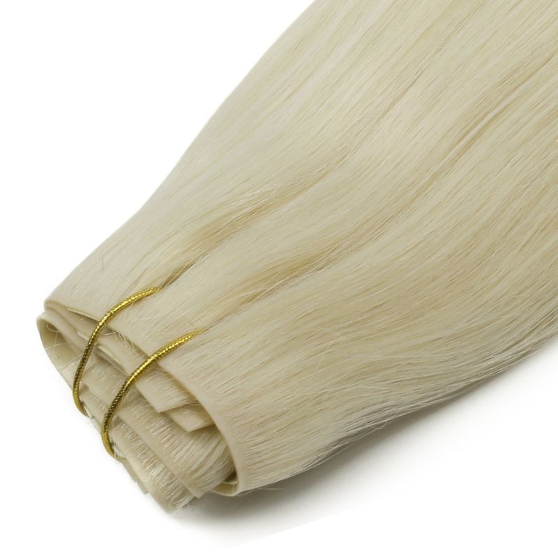 Invisible Clip-In Hair Extensions – 20" Platinum Blonde
