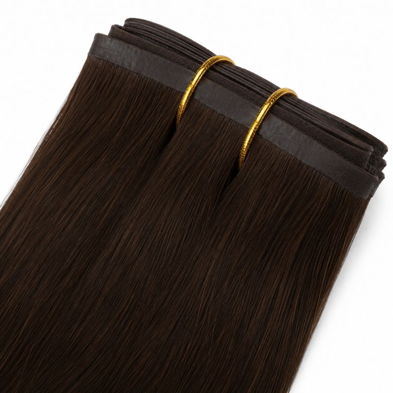 Seamless Clip-In Hair Extensions – 16" Dark Brown