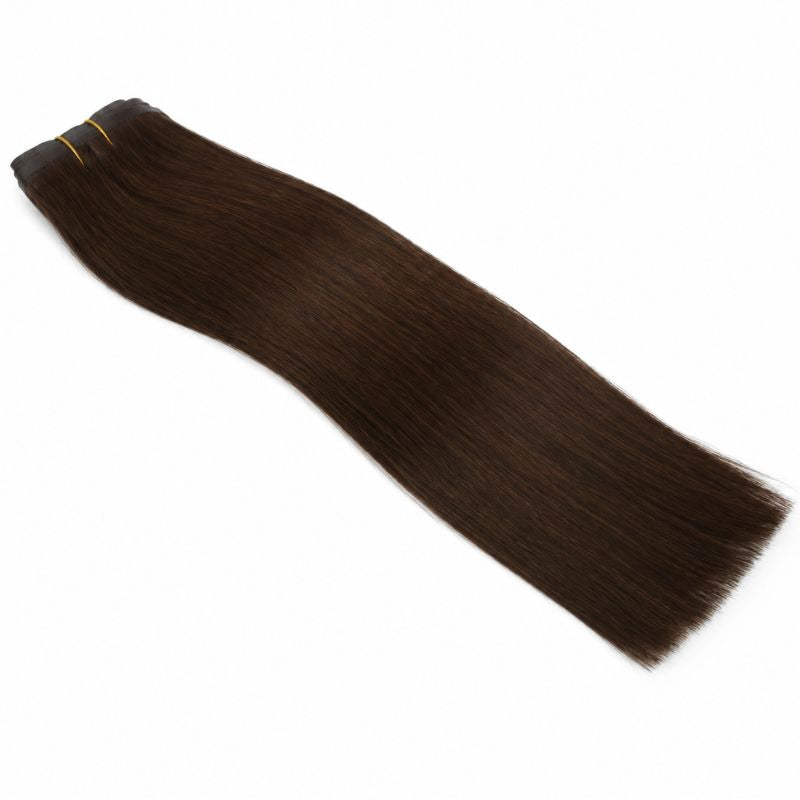 Seamless Clip-In Hair Extensions – 16" Dark Brown