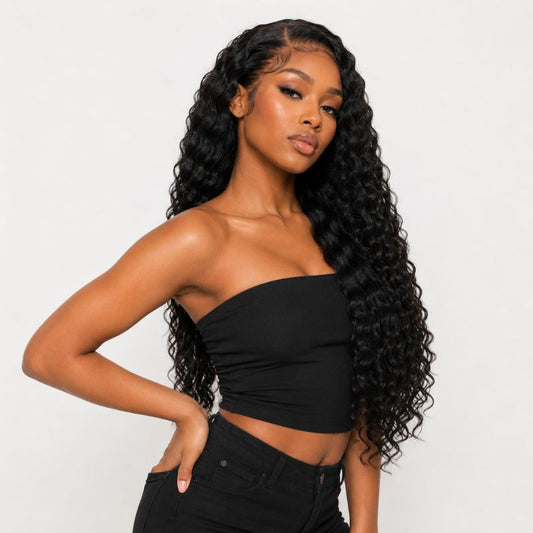 Brazilian Curly Transparent Front Lace Human Hair Wig