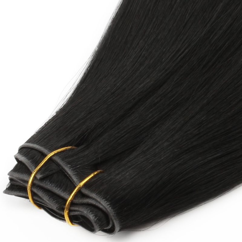 Invisible Clip-In Hair Extensions – 20" Jet Black