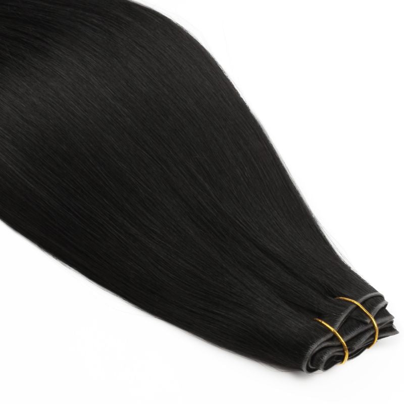 Invisible Clip-In Hair Extensions – 16" Jet Black