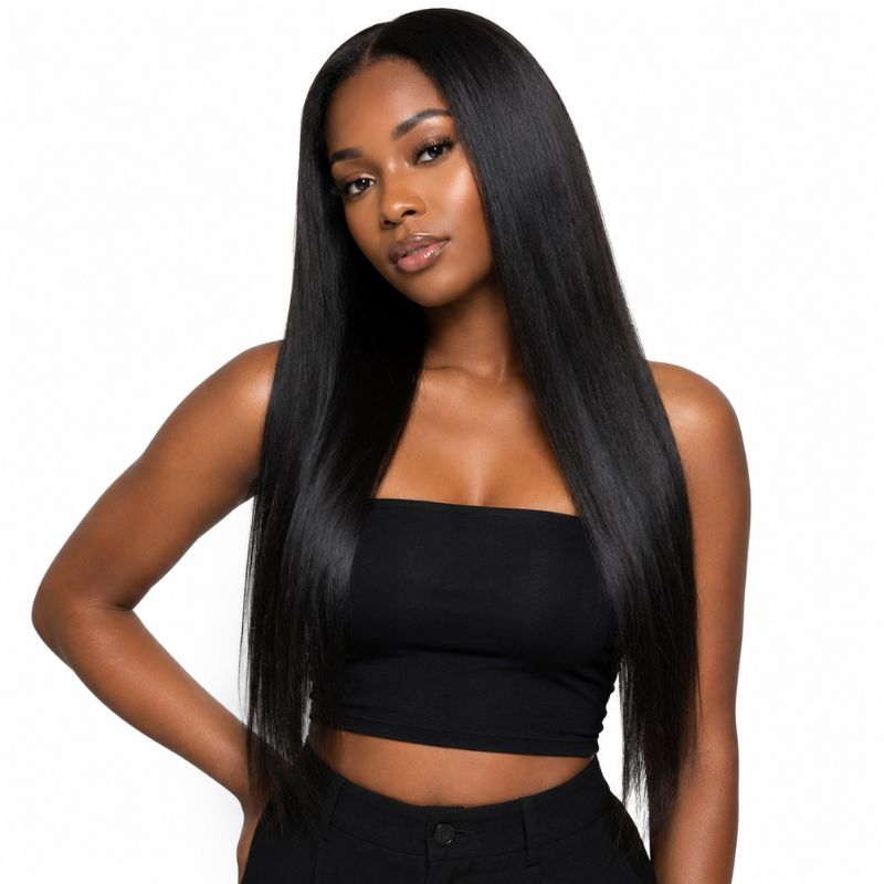 Seamless Clip-In Hair Extensions – 16" Jet Black