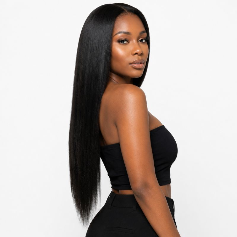 Seamless Clip-In Hair Extensions – 16" Jet Black