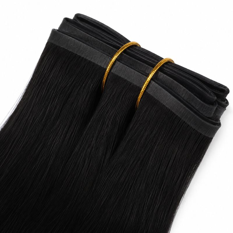 Seamless Clip-In Hair Extensions – 16" Jet Black