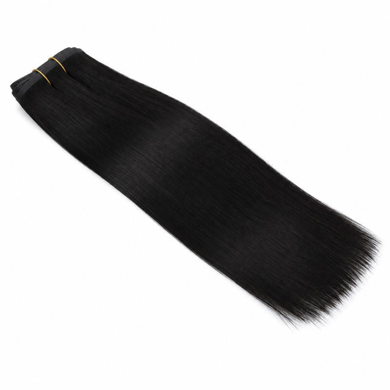 Seamless Clip-In Hair Extensions – 16" Jet Black