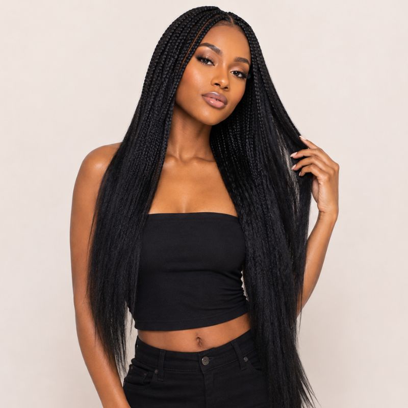 Kinky Straight Feather Crochet Hair – 16"