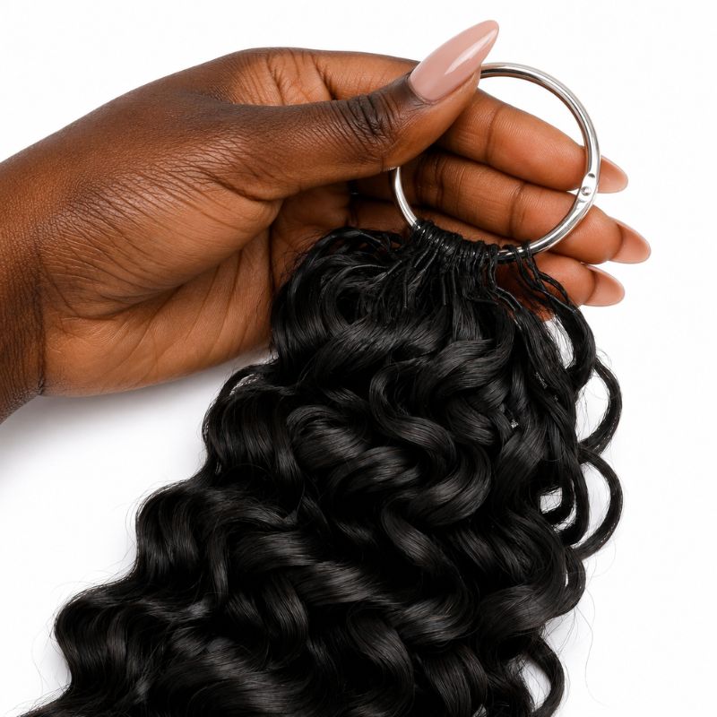 Ocean Wave Feather Crochet Hair – 16"