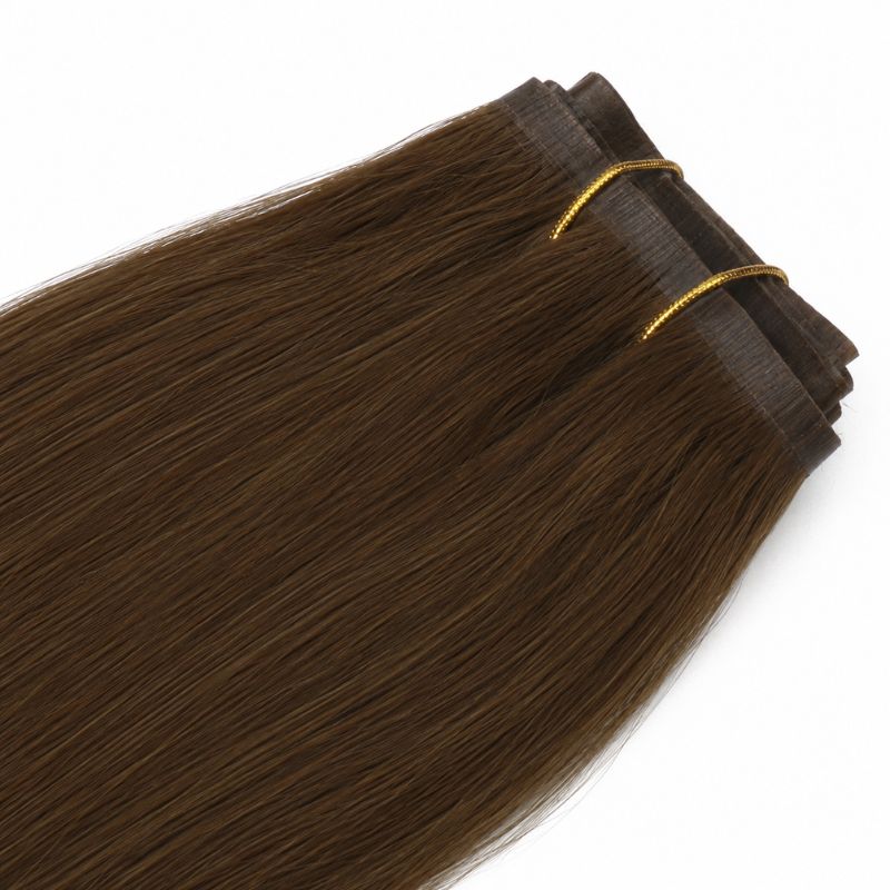 Seamless Clip-In Hair Extensions – 16" Chocolate Brown