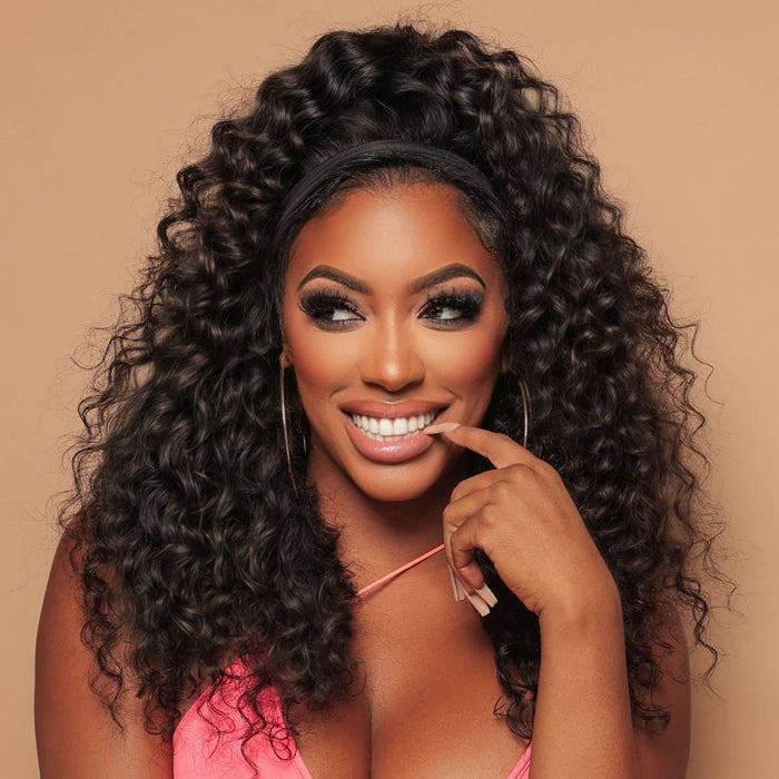 Deep Wave Human Hair Headband Wig