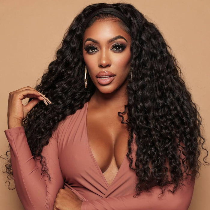 Ocean Wave Human Hair Headband Wig