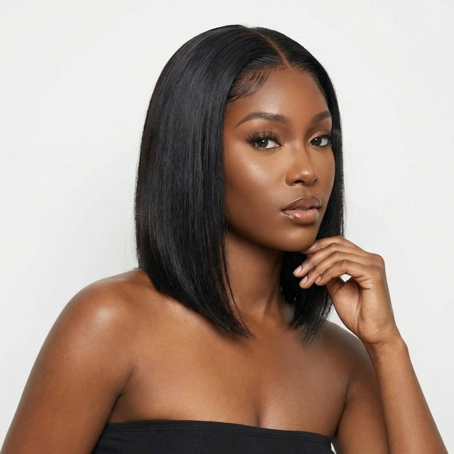 Straight Transparent Lace Frontal Human Hair Bob Wig