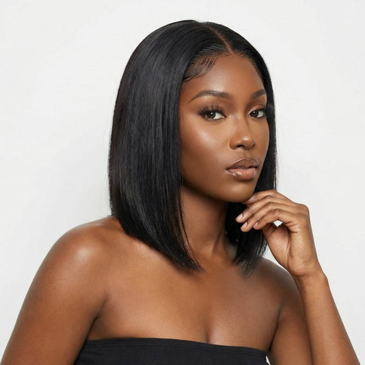 Straight Transparent Lace Frontal Human Hair Bob Wig