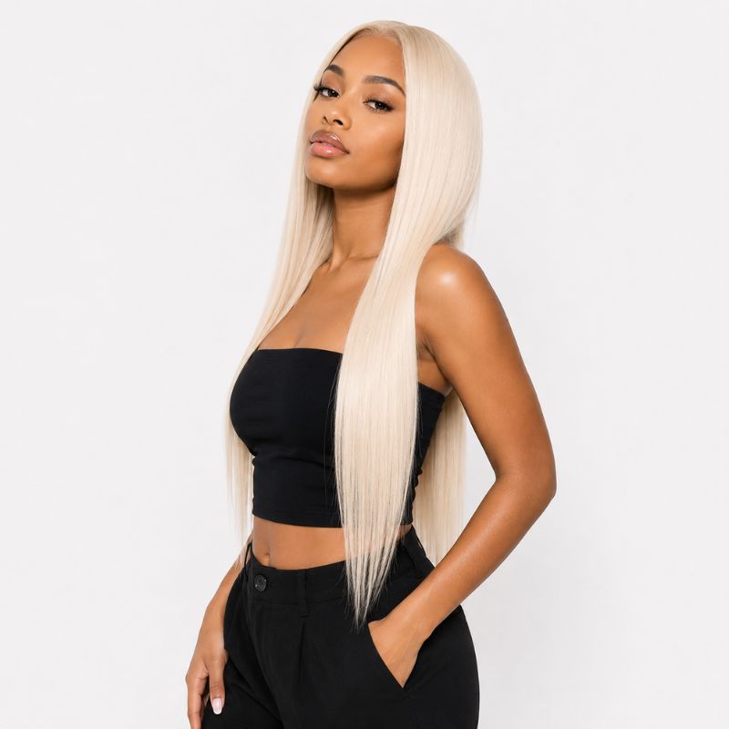 Seamless Clip-In Hair Extensions – 20" Platinum Blonde
