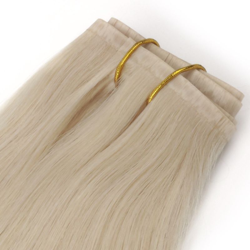 Seamless Clip-In Hair Extensions – 16" Platinum Blonde