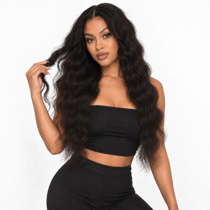 raw hair indian curly bundle model
