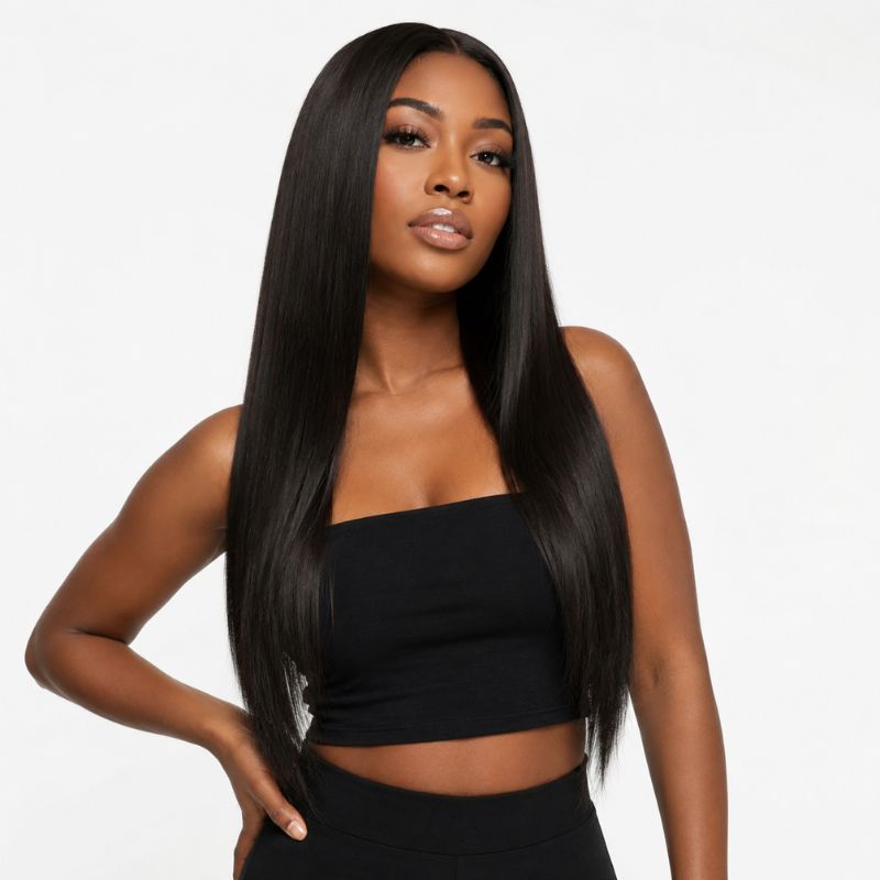 raw straight hair