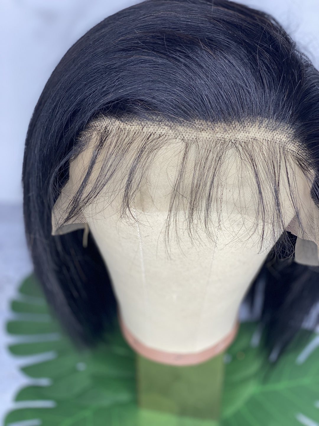 front view of frontal on bob wig