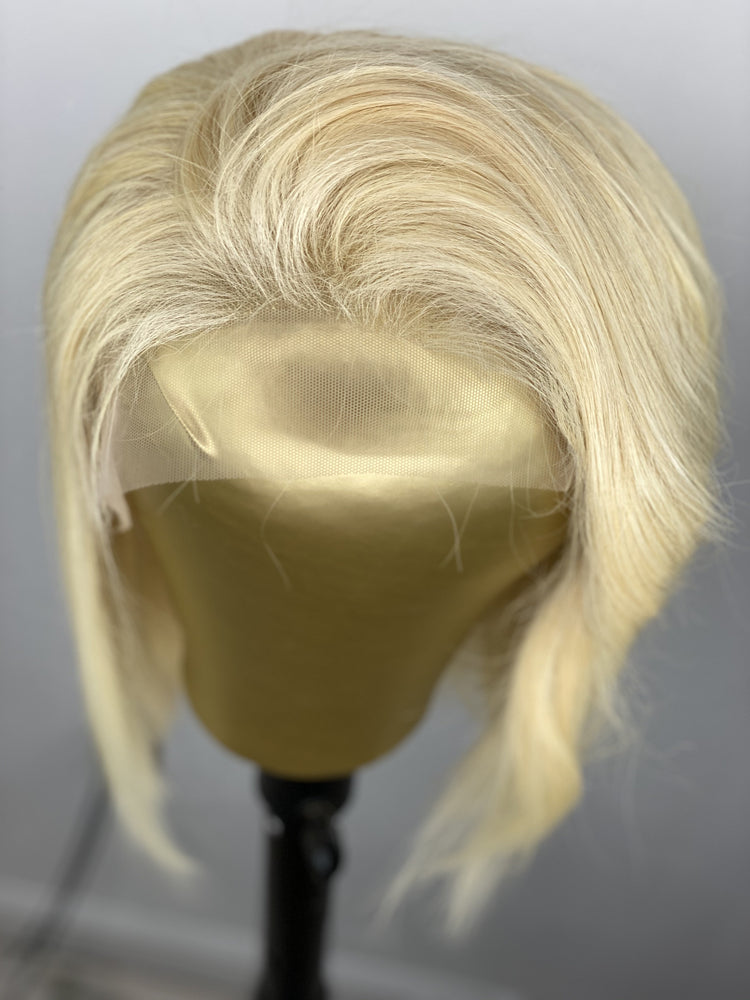 front view of lace frontal blonde bob wig