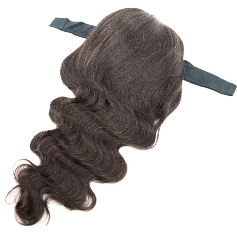 Top view of Brazilian Body wave headband wig
