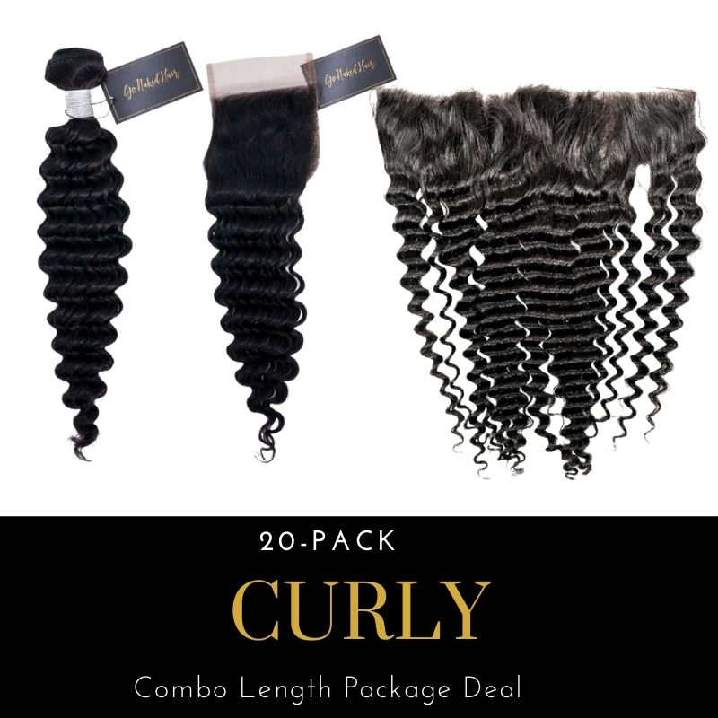 Brazilian curly combo length package deal