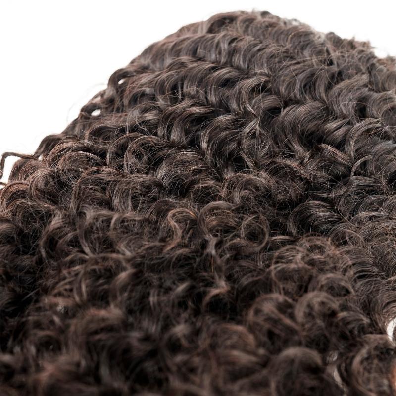 Up close view of deep wave headband wig