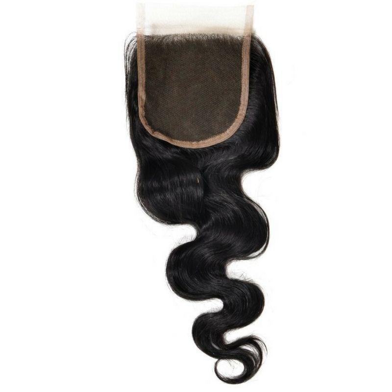 View of standard lace on brazilian body wave closure